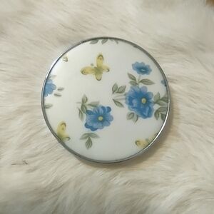 Vintage I.W. Rice Floral Mirror Made In Japan